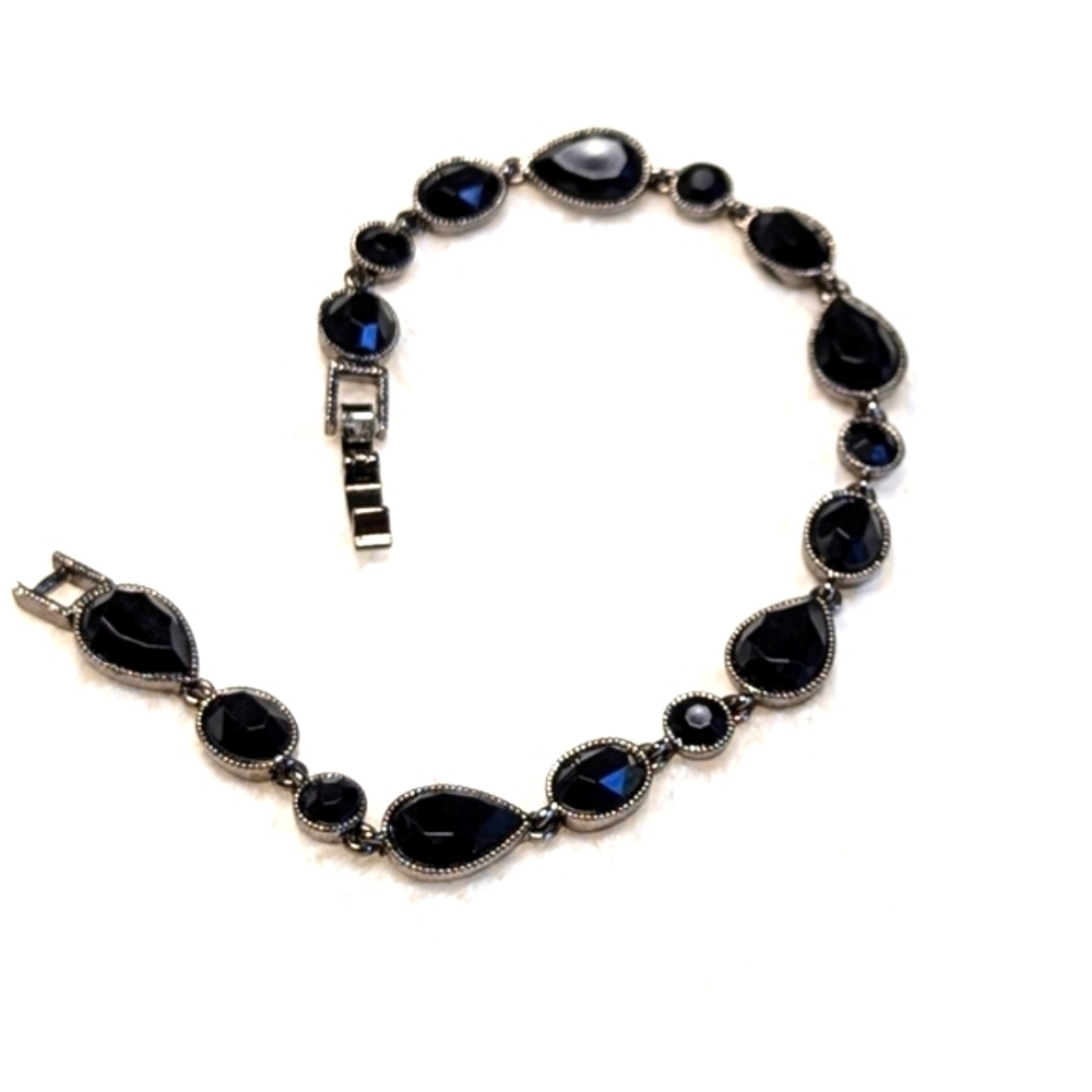 Vintage 90's Black Acrylic Beaded Bracelet